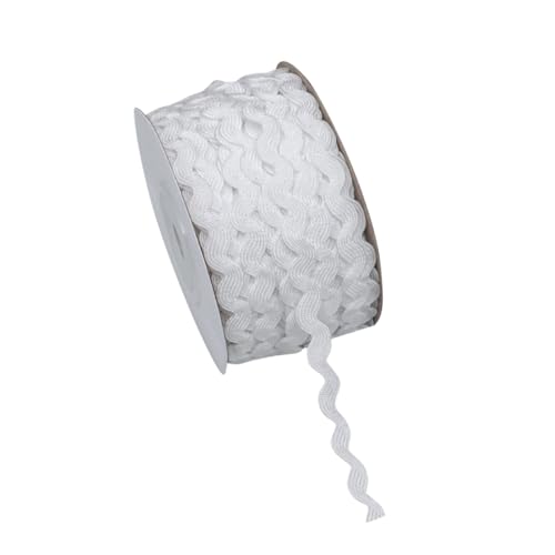 5 mm x 25 Meter RIC Rac Zierband Wellenkante Band Biegen Fransen Trim Bänder Gewebter Stoff Rand Kleid Nähen Besatz Dekorative gewebte Borten Band für Kleidung Weiß 5 mm x 25 Meter RIC Rac Zierband Wellenkante Band Biegen Fransen Trim Bänder Gewebter Stoff Rand Kleid Nähen Besatz Dekorative gewebte Borten Band für Kleidung Weiß von JIHUOO