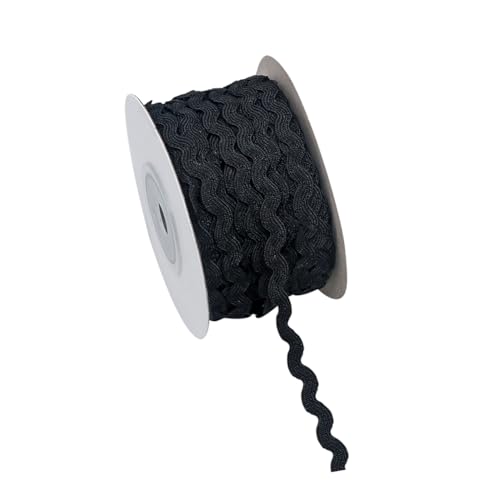 5 mm x 25 Meter RIC Rac Zierband Wellenkante Band Biegen Fransen Trim Bänder Gewebter Stoff Rand Kleid Nähen Trimmen Dekorative gewebte Borten Band für Kleidung Schwarz 5 mm x 25 Meter RIC Rac Zierband Wellenkante Band Biegen Fransen Trim Bänder Gewebter Stoff Rand Kleid Nähen Trimmen Dekorative gewebte Borten Band für Kleidung Schwarz von JIHUOO