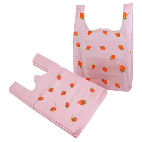 50 Stück rosa Erdbeer-Plastiktüten, Erdbeerdruck, Partytüten, Obstdruck, Einkaufstaschen, Obst-Themen-Geschenktüten, Sommer-Mottoparty, Gastgeschenke, niedliche kleine Geschäfts-Verpackungstaschen 50 Stück rosa Erdbeer-Plastiktüten, Erdbeerdruck, Partytüten, Obstdruck, Einkaufstaschen, Obst-Themen-Geschenktüten, Sommer-Mottoparty, Gastgeschenke, niedliche kleine Geschäfts-Verpackungstaschen von JIHUOO
