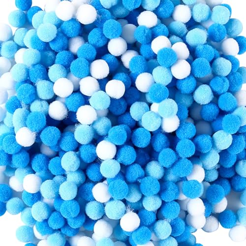500 Stück 1 cm flauschige Bommelbälle, kleine Bastelbälle, weiche flauschige Pompons, dekorative kreative Pompons für DIY und Dekorationen, Blau 500 Stück 1 cm flauschige Bommelbälle, kleine Bastelbälle, weiche flauschige Pompons, dekorative kreative Pompons für DIY und Dekorationen, Blau von JIHUOO
