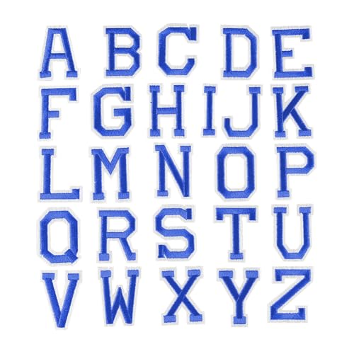 52 Stück Aufnäher zum Aufbügeln mit Buchstaben, Stickerei, Alphabet, Jacke, Hemd, dekorative Flicken für Stoff, Handwerk, Applikationen, Kleidung, Reparaturflicken für Rucksack, Hut, Blau 52 Stück Aufnäher zum Aufbügeln mit Buchstaben, Stickerei, Alphabet, Jacke, Hemd, dekorative Flicken für Stoff, Handwerk, Applikationen, Kleidung, Reparaturflicken für Rucksack, Hut, Blau von JIHUOO