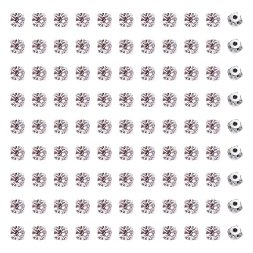 720 Stück Glas-Strasssteine zum Aufnähen, Silberkralle, runde Kristall-Strasssteine für Kleidung, Nähen, Handwerk, Strasssteine, Kleiderdekoration, Strassverzierungen für Kleidung, 6 mm von JIHUOO
