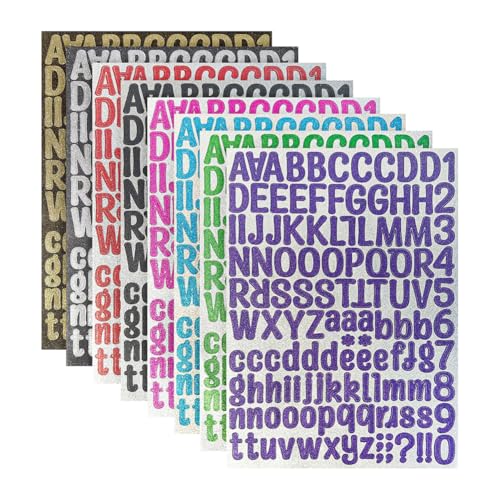 8 Blatt Regenbogen Glitzer Alphabet Zahlen Aufkleber Bunte Selbstklebende Buchstaben Aufkleber Großbuchstaben Aufkleber Wasserdicht Poster Karte Zahlen Aufkleber Scrapbook Aufkleber Buchstaben und 8 Blatt Regenbogen Glitzer Alphabet Zahlen Aufkleber Bunte Selbstklebende Buchstaben Aufkleber Großbuchstaben Aufkleber Wasserdicht Poster Karte Zahlen Aufkleber Scrapbook Aufkleber Buchstaben und von JIHUOO