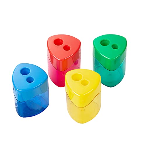 8 Stücke Doppel Loch Oval Bleistiftspitzer Bunte Bleistift Spitzer Manueller Anspitzer Kinder Pencil Sharpener für Schule Büro von JIHUOO