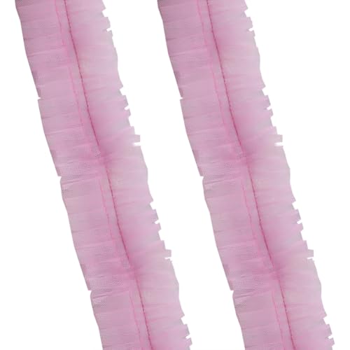 9,1 m x 6 cm plissierter Chiffon-Spitzenbesatz, geraffter Organza-Rand, Tüllstoff, Applikation, durchscheinender Spitzenbesatz, Rüschen, Nähen, Besätze, gerüschte Stickerei, Brautkleid-Besatz, Rosa von JIHUOO