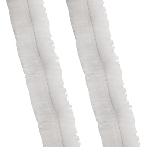 9,1 m x 6 cm plissierter Chiffon-Spitzenbesatz, geraffter Organza-Rand, Tüllstoff, Applikation, durchscheinender Spitzenbesatz, Rüschen, Nähen, Besätze, gerüschte Stickerei, Brautkleid-Besatz, Weiß von JIHUOO
