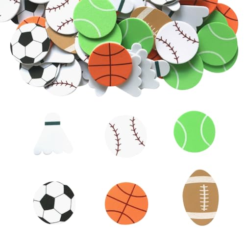 90 Stück Sportbälle Schaumstoff-Aufkleber, Basketball, Baseball, Fußball, dekorative Scrapbooking-Aufkleber, Sport-Motto-Party-Aufkleber 90 Stück Sportbälle Schaumstoff-Aufkleber, Basketball, Baseball, Fußball, dekorative Scrapbooking-Aufkleber, Sport-Motto-Party-Aufkleber von JIHUOO