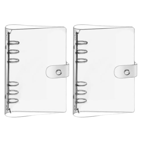 A6 transparente Ordner-Notizbucheinlagen, 6 Ringe, transparenter Budget-Ordner, Planer, Einband, Schutz, nachfüllbar, lose Blätter, Ordner mit Druckknopfverschluss für 6-Loch-Seiteneinlage, 3 Stück von JIHUOO