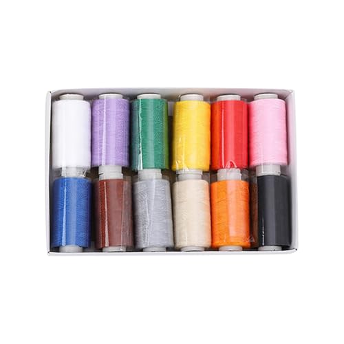 Allzweck-Nähmaschinengarn, Polyestergarn, Spulen, vorgewickelt, Stickgarn, verschiedene Farben, Handnähgarn, Quiltfäden, 12 Farben Allzweck-Nähmaschinengarn, Polyestergarn, Spulen, vorgewickelt, Stickgarn, verschiedene Farben, Handnähgarn, Quiltfäden, 12 Farben von JIHUOO