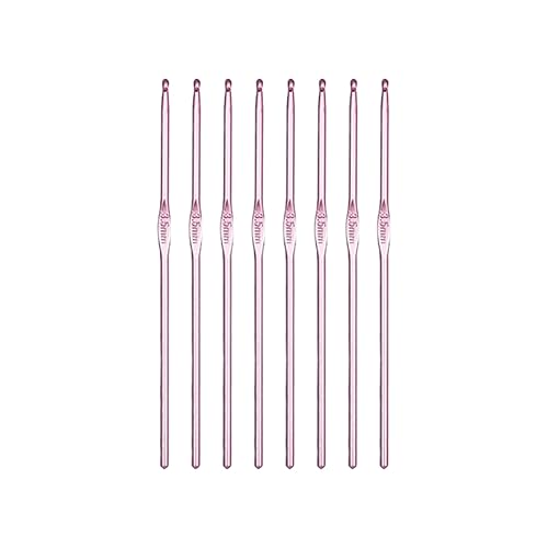 Aluminium-Häkelnadeln, Stricknadeln, ergonomischer Griff, Häkelnadeln für Erwachsene, Kinder, Anfänger, 3,5 mm, 8 Stück Aluminium-Häkelnadeln, Stricknadeln, ergonomischer Griff, Häkelnadeln für Erwachsene, Kinder, Anfänger, 3,5 mm, 8 Stück von JIHUOO