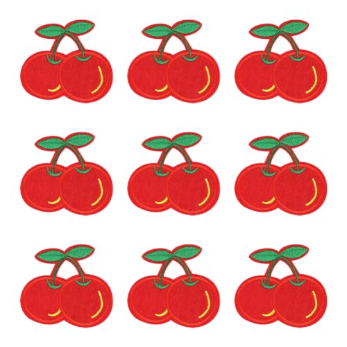 JIHUOO Aufnäher zum Aufbügeln, Kirsch-Applikation, Stickerei, Obst, dekorative Kleidung, Reparatur, Applikation, niedliche Bastelflicken, Jeans, Rucksäcke, DIY-Aufnäher, 10 Stück JIHUOO Aufnäher zum Aufbügeln, Kirsch-Applikation, Stickerei, Obst, dekorative Kleidung, Reparatur, Applikation, niedliche Bastelflicken, Jeans, Rucksäcke, DIY-Aufnäher, 10 Stück von JIHUOO