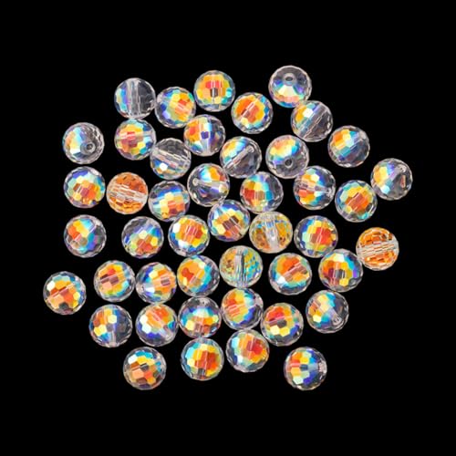 Facettierte runde Glasperlen, Kristall-Rondelle-Perlen, funkelnder Abstandshalter, AB-Farbe, Schmuckherstellung, Charms, lose Edelsteinperlen, Edelsteinperlen, AB-Farbe, 10 mm, 50 Stück Facettierte runde Glasperlen, Kristall-Rondelle-Perlen, funkelnder Abstandshalter, AB-Farbe, Schmuckherstellung, Charms, lose Edelsteinperlen, Edelsteinperlen, AB-Farbe, 10 mm, 50 Stück von JIHUOO