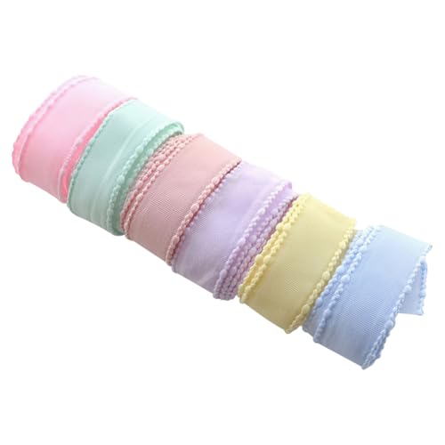 Geschenkband, Pastellfarben, 25 mm x 1 m, Frühlingsfarben, 6 Rollen Geschenkband, Pastellfarben, 25 mm x 1 m, Frühlingsfarben, 6 Rollen von JIHUOO