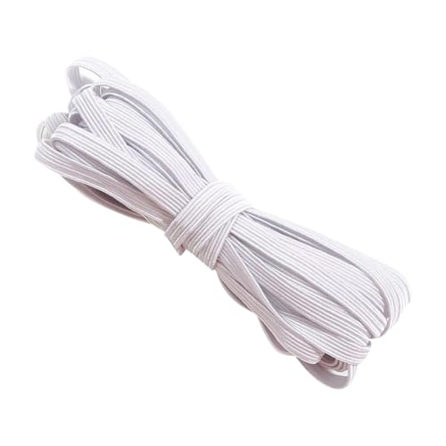 JIHUOO 1,2 cm elastisches Taillenband zum Nähen, Stretch-Bastelband, elastisches Flachstrickband, elastisches Bastelband, Seil, elastisches Kleidergummiband, weiß JIHUOO 1,2 cm elastisches Taillenband zum Nähen, Stretch-Bastelband, elastisches Flachstrickband, elastisches Bastelband, Seil, elastisches Kleidergummiband, weiß von JIHUOO