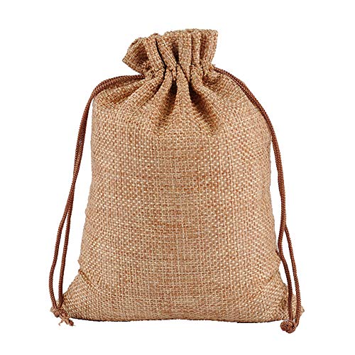 JIHUOO 10 Stück Jutesäckchen Jute Sack Beutel Jutebeutel Tasche Säckchen Weihnachtsbeutel Geschenksäckchen für Hochzeitsfeier 8 x 10 cm von JIHUOO