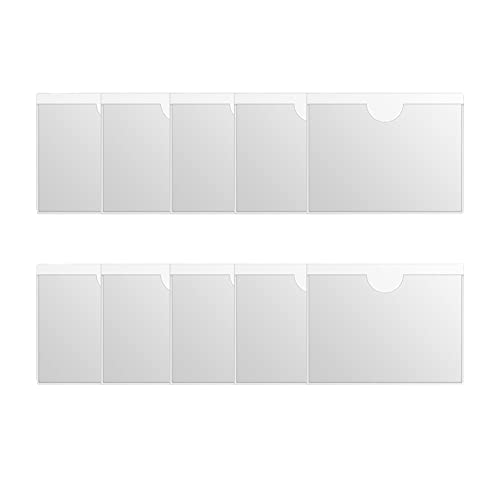 JIHUOO 10 Stück Selbstklebend Etikettenhüllen Visitenkartentaschen Kunststoff Etikettenhalter Klebe Kartentaschen für Einsteckschilder von JIHUOO