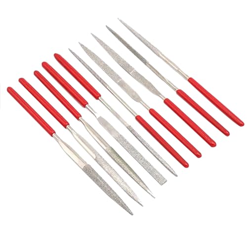 JIHUOO 10-teiliges Metall-Nadelfeilen-Set für Schmuck, Diamantfeilen, Stein, Holz, Polierfeile, Schleifen, Schnitzfeilen, kleine Schleiffeile JIHUOO 10-teiliges Metall-Nadelfeilen-Set für Schmuck, Diamantfeilen, Stein, Holz, Polierfeile, Schleifen, Schnitzfeilen, kleine Schleiffeile von JIHUOO