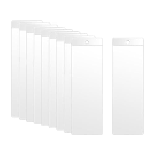 JIHUOO 10 transparente Lesezeichen-Hüllen für Lesezeichen, Kunststoff-Lesezeichen-Abdeckungen, transparente Lesezeichenhüllen, Fotoautomaten-Bilderhalter mit Loch von JIHUOO
