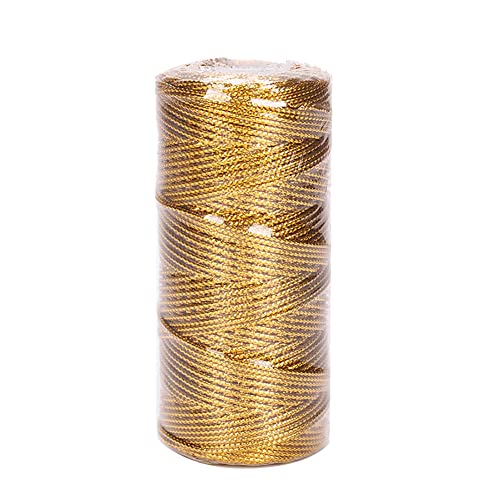 JIHUOO 100 Meter Metallic Schnur Kordel Bakers Twine Schmuck Basteln Faden Bastelschnur Verpackungsschnur für Geschenkpapier Dekoration Handwerk Golden JIHUOO 100 Meter Metallic Schnur Kordel Bakers Twine Schmuck Basteln Faden Bastelschnur Verpackungsschnur für Geschenkpapier Dekoration Handwerk Golden von JIHUOO