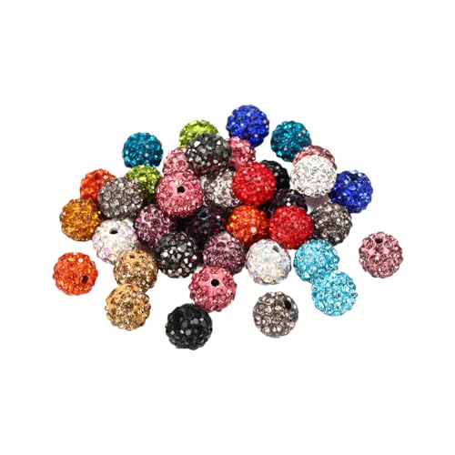 JIHUOO 100 Stück 10 mm runde Strassperlen dekorative ausgefallene Perlen zum Basteln glänzende Kristallperlen für Halskette Schmuckherstellung Perlen JIHUOO 100 Stück 10 mm runde Strassperlen dekorative ausgefallene Perlen zum Basteln glänzende Kristallperlen für Halskette Schmuckherstellung Perlen von JIHUOO