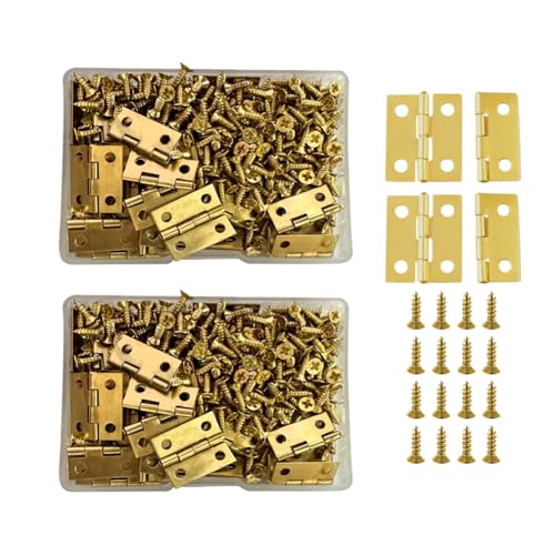 JIHUOO 100 Stück 15 x 18 mm kleine Metallscharniere für Holzkisten, Mini-Handwerksscharniere, Holz, Schmuckschatulle, Scharniere, Bilderrahmen, Schrank, Schublade, Stoßscharniere, Hardware mit 400 JIHUOO 100 Stück 15 x 18 mm kleine Metallscharniere für Holzkisten, Mini-Handwerksscharniere, Holz, Schmuckschatulle, Scharniere, Bilderrahmen, Schrank, Schublade, Stoßscharniere, Hardware mit 400 von JIHUOO