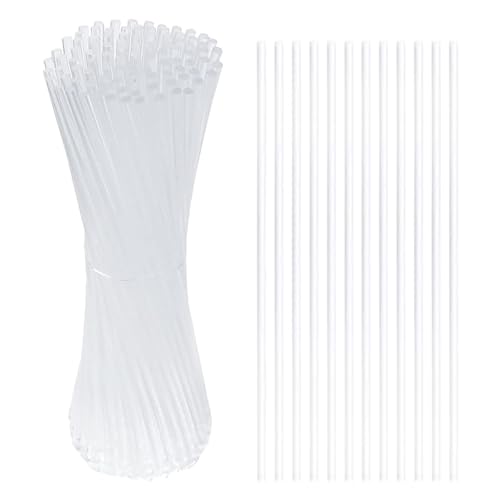 JIHUOO 100 Stück 3 mm klare Acryl-Lutscherstäbchen, Cake-Pop-Sticks, Süßigkeiten-Dessert-Sticks, Kuchenaufsatz, transparente Bastelstäbchen, Süßigkeitenherstellung, Lutscherstäbchen, 20,3 cm JIHUOO 100 Stück 3 mm klare Acryl-Lutscherstäbchen, Cake-Pop-Sticks, Süßigkeiten-Dessert-Sticks, Kuchenaufsatz, transparente Bastelstäbchen, Süßigkeitenherstellung, Lutscherstäbchen, 20,3 cm von JIHUOO