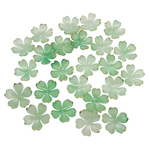 JIHUOO 100 Stück Acryl-Blumen-Perlenkappen, Kirschblütenperlen, zufällige Farbe, florale Perlen, bunte Kunststoff-Abstandshalter, Mini-Blumen-Charms, Schmuckherstellung, Perlen, Grün JIHUOO 100 Stück Acryl-Blumen-Perlenkappen, Kirschblütenperlen, zufällige Farbe, florale Perlen, bunte Kunststoff-Abstandshalter, Mini-Blumen-Charms, Schmuckherstellung, Perlen, Grün von JIHUOO