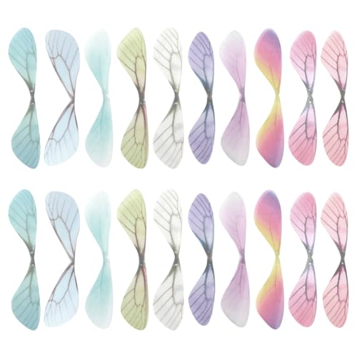 JIHUOO 100 Stück Libellenflügel-Charms, baumelnde Ohrringe, Anhänger, Schmuckherstellung, Stoffanhänger, dekorative Bastelanhänger, gemischte Farben, 8.5 x 1.8 cm (L x W) von JIHUOO