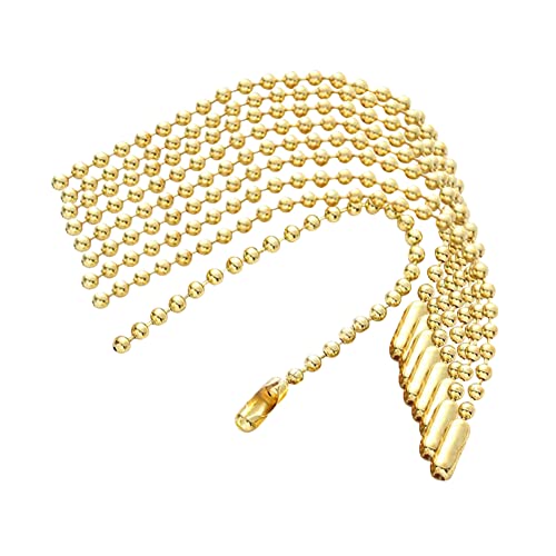 JIHUOO 100 Stück Metall Kugelkette Hängekette Metall Kugel Kette Halskette Metallkugelkette mit Anschluss für Schlüsselanhänger Tag Ornamente Golden von JIHUOO
