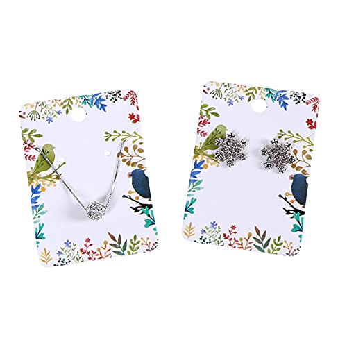 JIHUOO 100 Stück Ohrring Kartenhalter Armband Halskette Display Karten Schmuck Aufbewahrung Karten Hängende Papier Karten Tags für Schmuck Blatt von JIHUOO