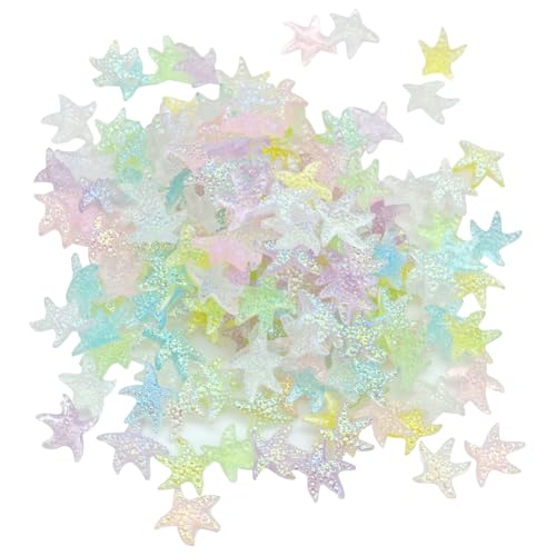 JIHUOO 100 Stück kleine Seestern-Nagelanhänger, bunte Glitzer-Nagelanhänger, 3D-Strand-Nagelanhänger, Ozean-Thema, Nagelkunst-Charms, niedliche Aurora-Nagelanhänger, Handyhüllen-Anhänger JIHUOO 100 Stück kleine Seestern-Nagelanhänger, bunte Glitzer-Nagelanhänger, 3D-Strand-Nagelanhänger, Ozean-Thema, Nagelkunst-Charms, niedliche Aurora-Nagelanhänger, Handyhüllen-Anhänger von JIHUOO