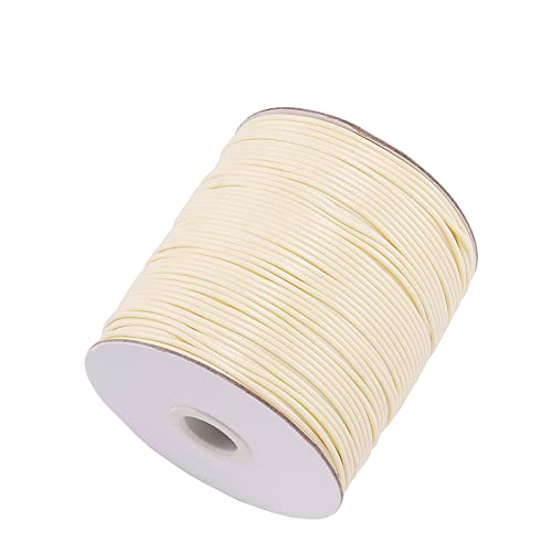 JIHUOO 100 Yards 1mm Wachsband Wachsschnur Gewachste Baumwollschnur Armband Schnur Schmuckfaden für Schmuckherstellung Beige JIHUOO 100 Yards 1mm Wachsband Wachsschnur Gewachste Baumwollschnur Armband Schnur Schmuckfaden für Schmuckherstellung Beige von JIHUOO