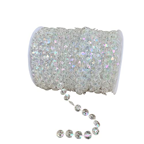 JIHUOO 10M Acryl Kristall Girlande Perlenvorhang Perlengirlande Dekogirlande Perlen Stränge Hanging Ornament für Hochzeit Deko Bunt von JIHUOO