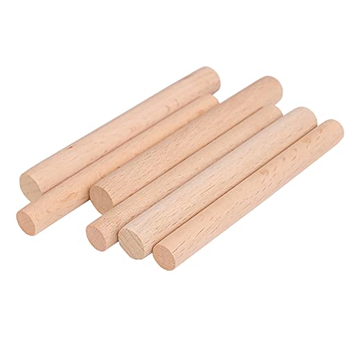 JIHUOO 12 Stück 10cm Holzstäbe Holzstäbchen Holz Sticks Runde Bastelstäbe Holzstab Rundstäbe Rundhölzer Bastelbedarf von JIHUOO