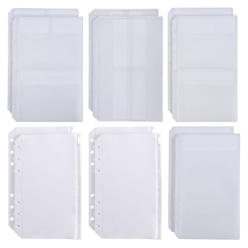 JIHUOO 12 Stück A5 6 Löcher Binder Pocket Inserts Clear Zipper Budget Bargeld Umschläge Münzen Sammelseiten Binder Kartenhüllen Lose Blatt Beutel Planer Einlagen Binder Taschen Geld Ordner Organizer JIHUOO 12 Stück A5 6 Löcher Binder Pocket Inserts Clear Zipper Budget Bargeld Umschläge Münzen Sammelseiten Binder Kartenhüllen Lose Blatt Beutel Planer Einlagen Binder Taschen Geld Ordner Organizer von JIHUOO