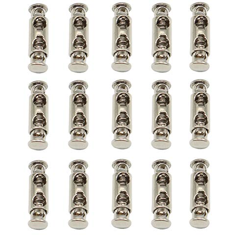 JIHUOO 15 Stück Metall Kordelstopper Kordelklemme Kordel Verschluss Cord Lock Stopper Silber von JIHUOO