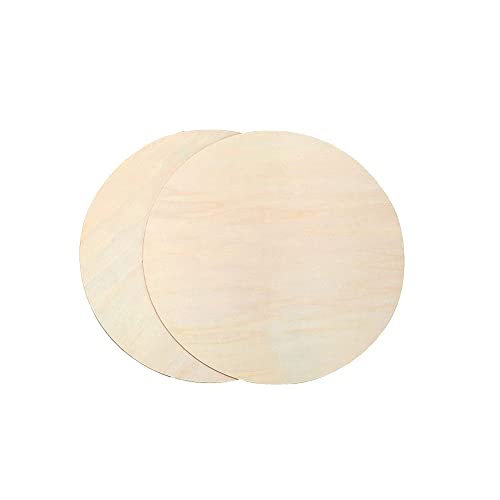 JIHUOO 2 Stück 35 cm runde Holzausschnitte, unlackiertes Holz, runde Holzkreise, blanko, Holzschilder, Holzscheiben, Heimdekorationen JIHUOO 2 Stück 35 cm runde Holzausschnitte, unlackiertes Holz, runde Holzkreise, blanko, Holzschilder, Holzscheiben, Heimdekorationen von JIHUOO