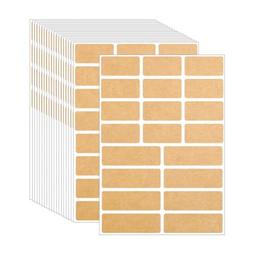JIHUOO 20 Blatt Kraftpapier-Etikettenaufkleber, selbstklebende Geschenk-Etiketten, abnehmbare beschreibbare Etiketten, blanko, Namensschild, Aufkleber, kleine rechteckige Etiketten, ätherische Öle JIHUOO 20 Blatt Kraftpapier-Etikettenaufkleber, selbstklebende Geschenk-Etiketten, abnehmbare beschreibbare Etiketten, blanko, Namensschild, Aufkleber, kleine rechteckige Etiketten, ätherische Öle von JIHUOO