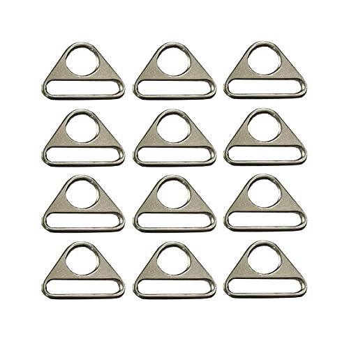 JIHUOO 20 Stück Metall Dreieck Schnalle Dreieck Ring Drehclip Gepäck Ringschnalle Einstellbare Schnalle 32 mm Silver von JIHUOO