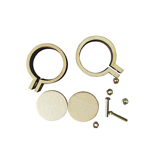 JIHUOO 20 Stück Mini Rund Holzreifen Stickrahmen Holz Kreuzstich Ring Rahmen Hoop Stickring für DIY Anhänger von JIHUOO