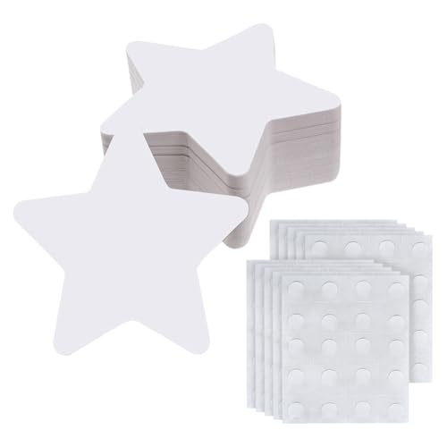JIHUOO 200 Stück 10 cm große weiße Sternen-Papierausschnitte in Sternform, Pappausschnitte, Sterne, zum Ausmalen Ihrer eigenen Sterne, Pinnwand, Ausschnitte mit 200 Klebepunkten JIHUOO 200 Stück 10 cm große weiße Sternen-Papierausschnitte in Sternform, Pappausschnitte, Sterne, zum Ausmalen Ihrer eigenen Sterne, Pinnwand, Ausschnitte mit 200 Klebepunkten von JIHUOO