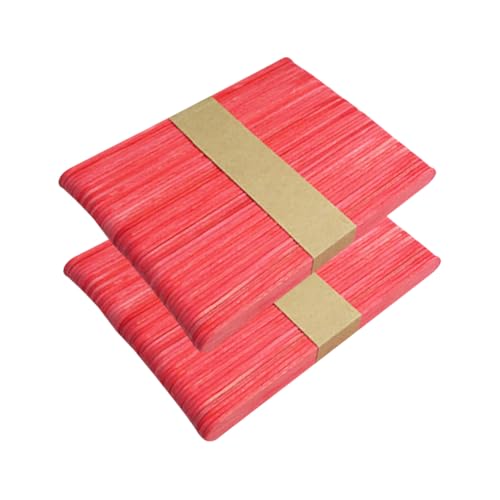 JIHUOO 200 Stück 11,4 cm farbige Holz-Bastelstäbe aus Holz, Eisstäbchen, kleine Holzbaustäbe für Weihnachtskunstprojekte, Rot JIHUOO 200 Stück 11,4 cm farbige Holz-Bastelstäbe aus Holz, Eisstäbchen, kleine Holzbaustäbe für Weihnachtskunstprojekte, Rot von JIHUOO
