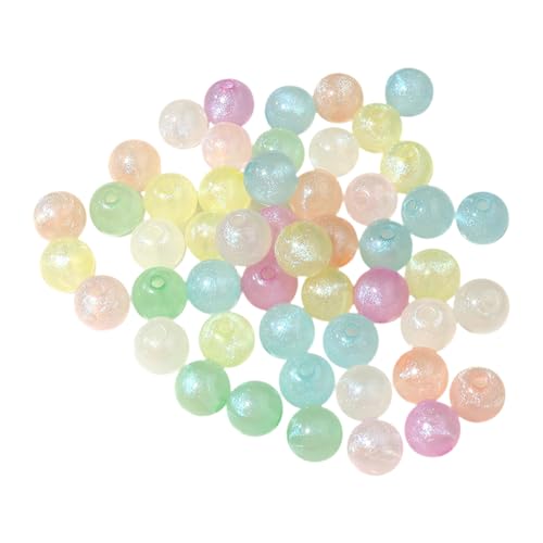 JIHUOO 200 Stück 6 mm runde Acrylperlen Meerjungfrau mattierte Perlen bunte Bastelperlen schöne charmante Perlen niedliche lose Perlen Schmuckherstellung Perlen Glitzer von JIHUOO