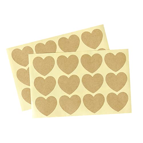 240 Stück Kraftpapier Herz Aufkleber Selbstklebende Etiketten Liebe Aufkleber Sticker Geschenkaufkleber Geschenksticker für Hochzeit Valentinstag von JIHUOO