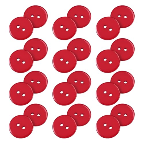 JIHUOO 30 Stück 28 mm runde Harzknöpfe zum Nähen, 2 Löcher, Mantelknöpfe, dekorative Bastelknöpfe, Bluse, Kleidung, Ersatzknöpfe, Retro-Anzugknöpfe, manuelle Ornament-Knöpfe, Rot JIHUOO 30 Stück 28 mm runde Harzknöpfe zum Nähen, 2 Löcher, Mantelknöpfe, dekorative Bastelknöpfe, Bluse, Kleidung, Ersatzknöpfe, Retro-Anzugknöpfe, manuelle Ornament-Knöpfe, Rot von JIHUOO