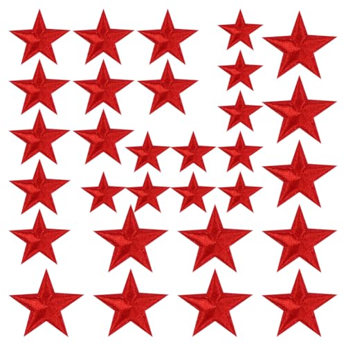 JIHUOO 30 Stück 3 Größen Stern Bügelbilder Stern bestickte Applikationen dekorative Hut-Flicken niedlich Rucksack Patches Stoff Kleidung Patches Jeans Verzierungen Patches Rot JIHUOO 30 Stück 3 Größen Stern Bügelbilder Stern bestickte Applikationen dekorative Hut-Flicken niedlich Rucksack Patches Stoff Kleidung Patches Jeans Verzierungen Patches Rot von JIHUOO