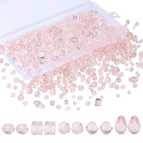 JIHUOO 300 Stück sortierte Glas-Kristallperlen, facettierte Tropfenform, Edelsteinperlen, Rondelle, Armband, Abstandshalter, Sonnenfänger, Perlen, Edelstein, lose Charms mit Behälterbox, für Kunst und JIHUOO 300 Stück sortierte Glas-Kristallperlen, facettierte Tropfenform, Edelsteinperlen, Rondelle, Armband, Abstandshalter, Sonnenfänger, Perlen, Edelstein, lose Charms mit Behälterbox, für Kunst und von JIHUOO