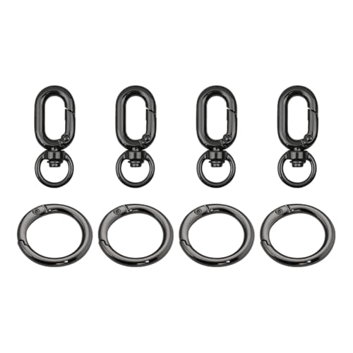 JIHUOO 4 Sets Doppelöffnungs-Drehverschluss-Clips aus Metall mit Drehgelenk und Schlüsselringen, Feder-Schlüsselanhänger-Clips, Schlüsselanhänger-Clips, Schmuckherstellung, Verschlüsse von JIHUOO