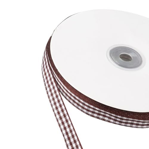 JIHUOO 45,7 m x 1,1 cm kariertes Stoffband kariertes Stoffband kariertes Geschenkband Weihnachten Plaid Band niedliche Schleife Herstellung Band Kranz Dekoration Band Kuchen Box dekoratives Band braun JIHUOO 45,7 m x 1,1 cm kariertes Stoffband kariertes Stoffband kariertes Geschenkband Weihnachten Plaid Band niedliche Schleife Herstellung Band Kranz Dekoration Band Kuchen Box dekoratives Band braun von JIHUOO