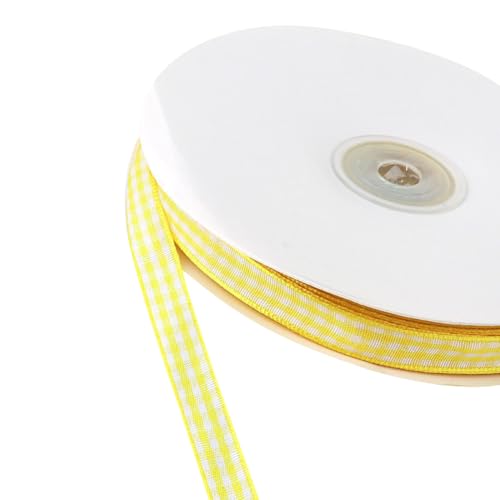 JIHUOO 45,7 m x 1,1 cm kariertes Stoffband kariertes Stoffband kariertes Geschenkband Weihnachten Plaid Band niedliche Schleife Herstellung Band Kranz Dekoration Band Kuchen Box dekoratives Band gelb JIHUOO 45,7 m x 1,1 cm kariertes Stoffband kariertes Stoffband kariertes Geschenkband Weihnachten Plaid Band niedliche Schleife Herstellung Band Kranz Dekoration Band Kuchen Box dekoratives Band gelb von JIHUOO